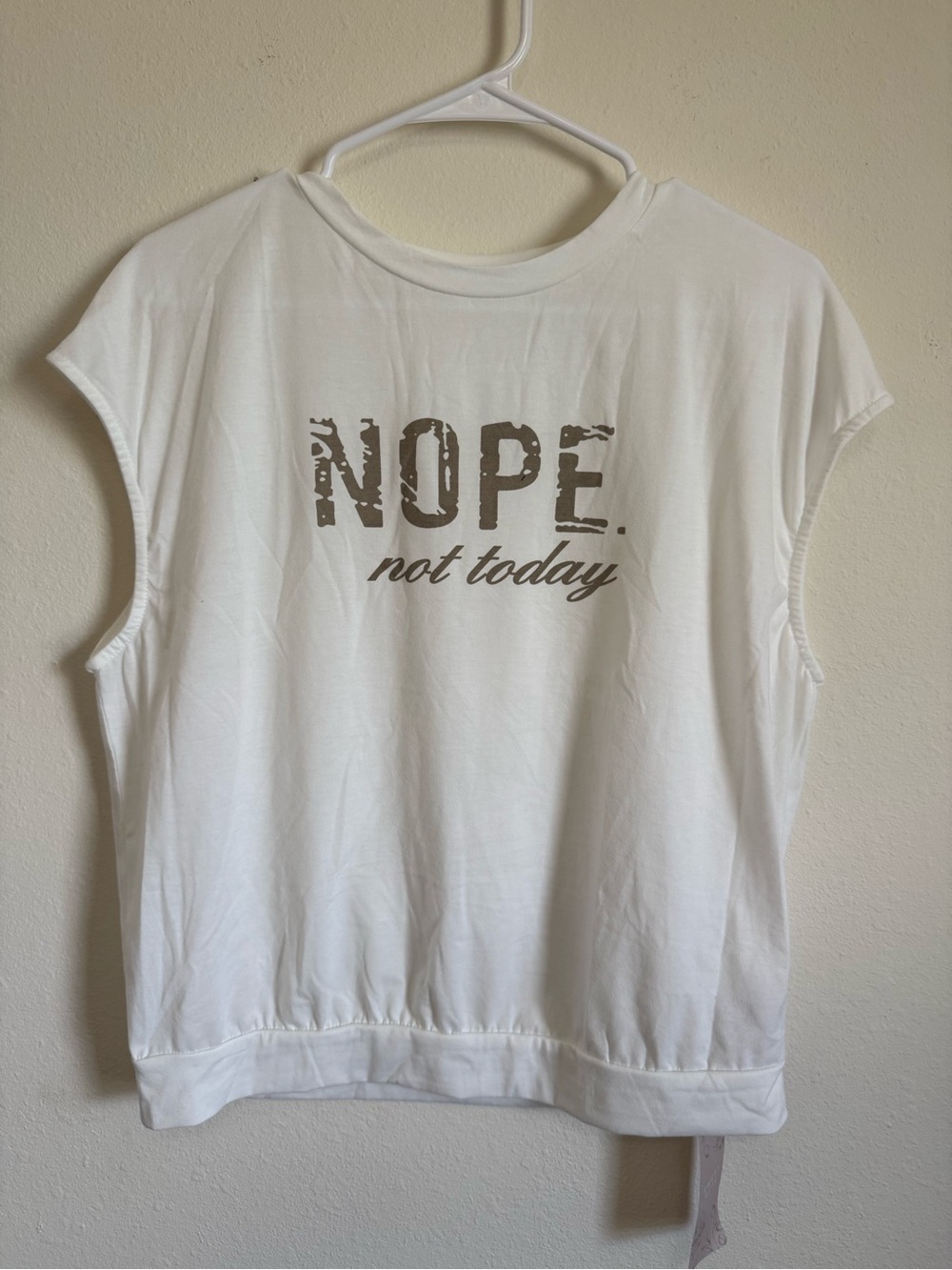 White Graphic Short Sleeve Tee - 'NOPE. not today'